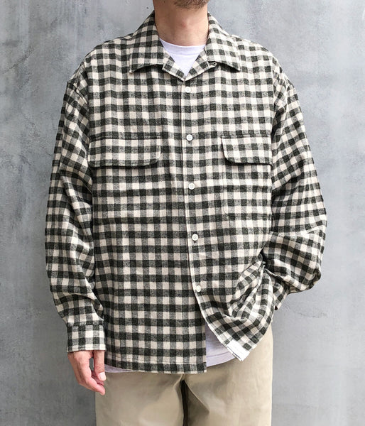 DESCENDANT/MILPITAS PLAID LS SHIRT (WHITE)