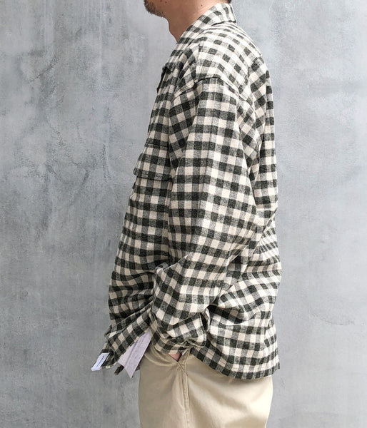 DESCENDANT/MILPITAS PLAID LS SHIRT (WHITE)