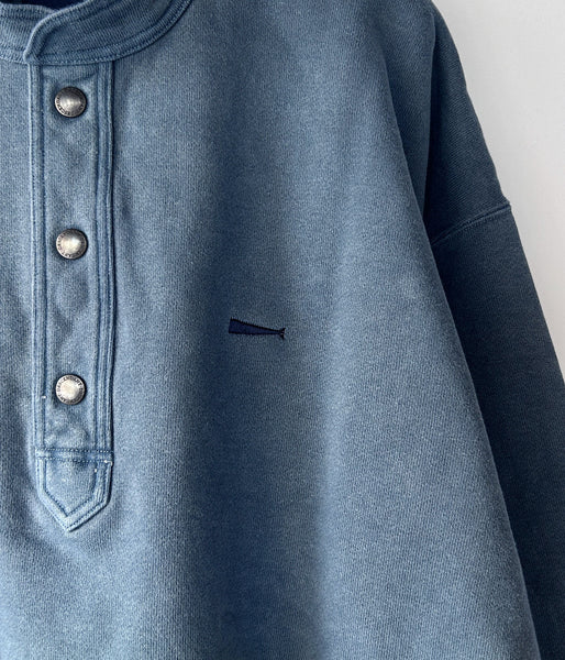 DESCENDANT/VOIL HENLEY NECK PIGMENT DYE (BLUE)