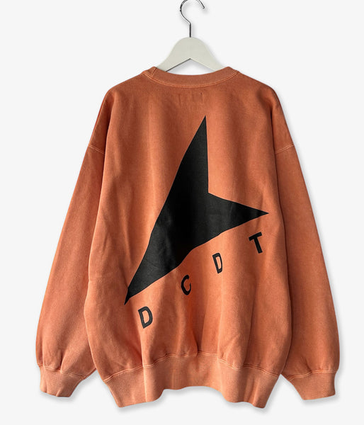 DESCENDANT/CETUS CREW NECK PIGMENT DYE (ORANGE)