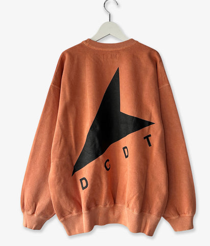 DESCENDANT/CETUS CREW NECK PIGMENT DYE (ORANGE)