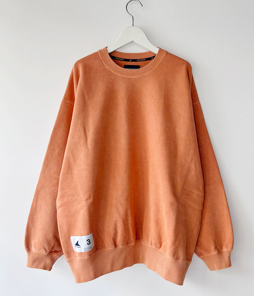 DESCENDANT/CETUS CREW NECK PIGMENT DYE (ORANGE)