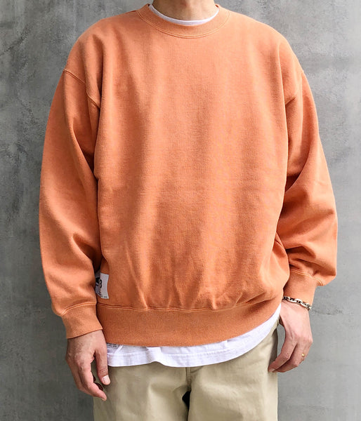 DESCENDANT/CETUS CREW NECK PIGMENT DYE (ORANGE)