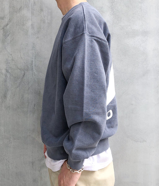 DESCENDANT/CETUS CREW NECK PIGMENT DYE (NAVY)