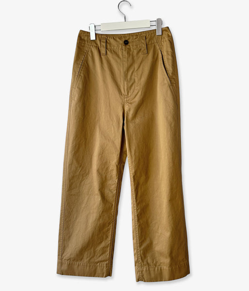 MHL./WASHED CHINO COTTON TROUSERS WOMENS (TAN)