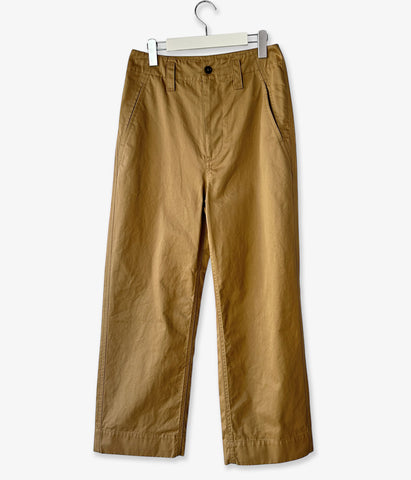 MHL./WASHED CHINO COTTON TROUSERS WOMENS (TAN)
