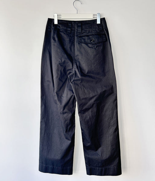 MHL./WASHED CHINO COTTON TROUSERS WOMENS (BLACK)