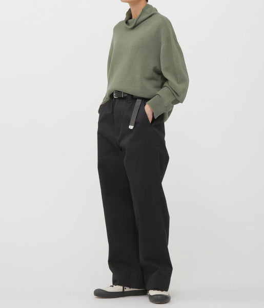 MHL./WASHED CHINO COTTON TROUSERS WOMENS (BLACK)