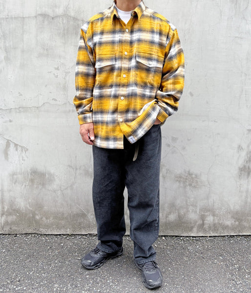 DESCENDANT/VANNING PLAID LS SHIRT (YELLOW)