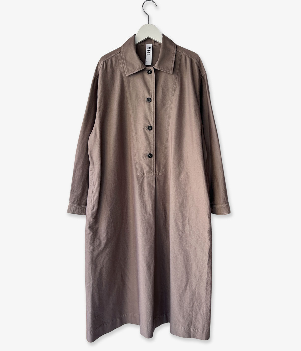 MHL./GARMENT DYE COTTON MOLESKIN DRESS (TAUPE)