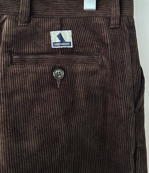 DESCENDANT/DC-3 CORDUROY TROUSERS (BROWN)