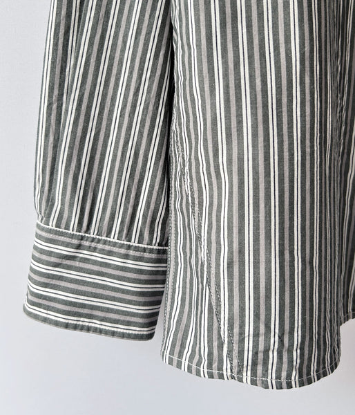 MHL./TWO TONE COTTON STIRIPE SHIRT (DARK GREEN)