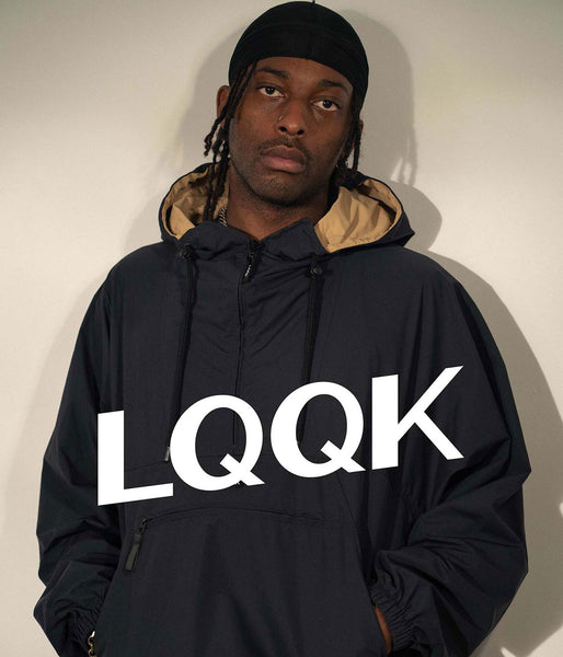 LQQK Studio/NYLON ANORAK HOODIE (BLACK)