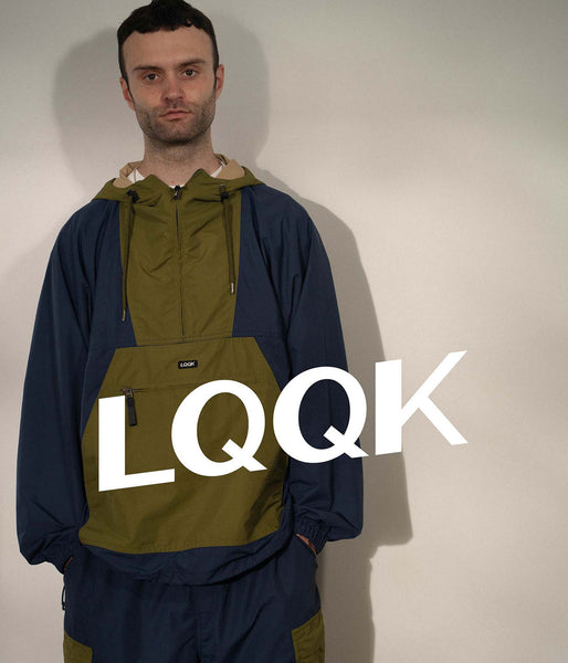 LQQK Studio/NYLON ANORAK HOODIE (NAVY GREEN)