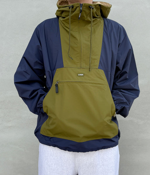 LQQK Studio/NYLON ANORAK HOODIE (NAVY GREEN)