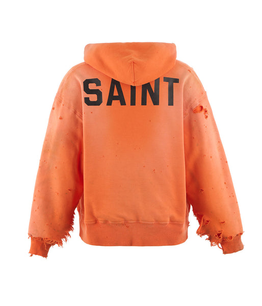 SAINT MICHAEL/BB_DBL FACE HOODIE/SAINT/ORANGE