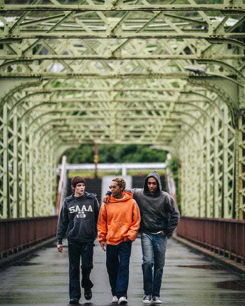 SAINT MICHAEL/BB_DBL FACE HOODIE/SAINT/ORANGE