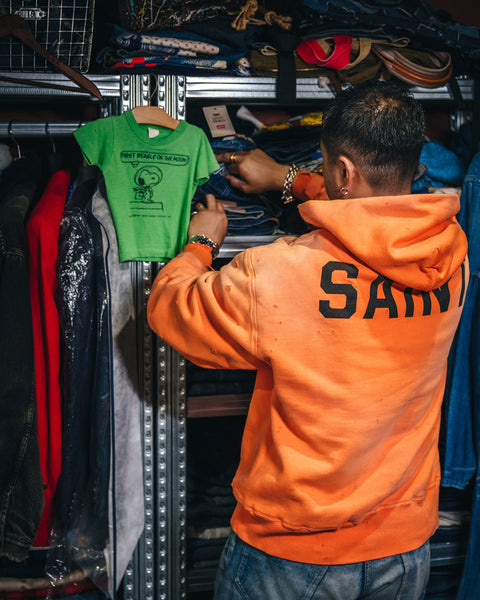 SAINT MICHAEL/BB_DBL FACE HOODIE/SAINT/ORANGE