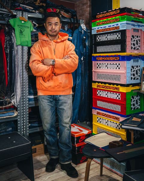 SAINT MICHAEL/BB_DBL FACE HOODIE/SAINT/ORANGE