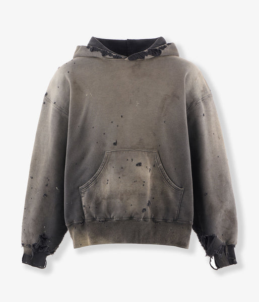 SAINT MICHAEL/BB_DBL FACE HOODIE/SAINT/BLACK