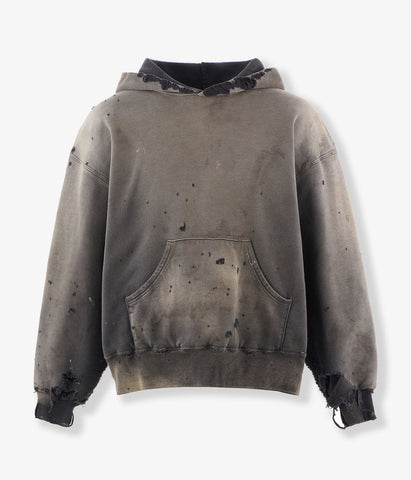 SAINT MICHAEL/BB_DBL FACE HOODIE/SAINT/BLACK