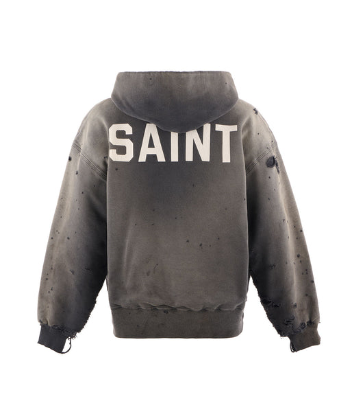 SAINT MICHAEL/BB_DBL FACE HOODIE/SAINT/BLACK