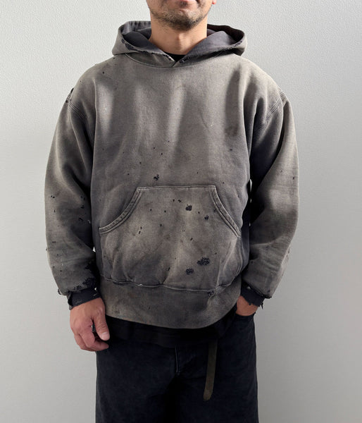 SAINT MICHAEL/BB_DBL FACE HOODIE/SAINT/BLACK