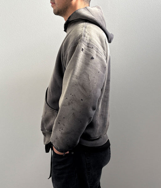 SAINT MICHAEL/BB_DBL FACE HOODIE/SAINT/BLACK