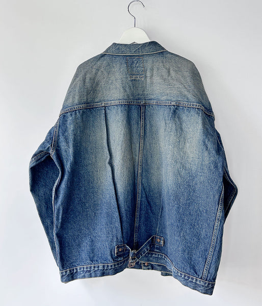 INTERIM/CLASSIC HEAVY KIBATA SHUTTLE HYPER BIG WWII "1ST" DENIM JACKET (C.NAVY)