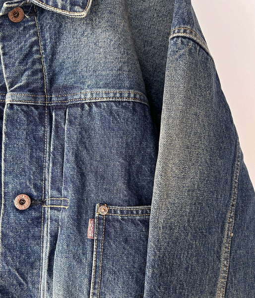INTERIM/CLASSIC HEAVY KIBATA SHUTTLE HYPER BIG WWII "1ST" DENIM JACKET (C.NAVY)