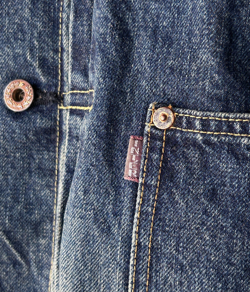 INTERIM/CLASSIC HEAVY KIBATA SHUTTLE HYPER BIG WWII "1ST" DENIM JACKET (C.NAVY)