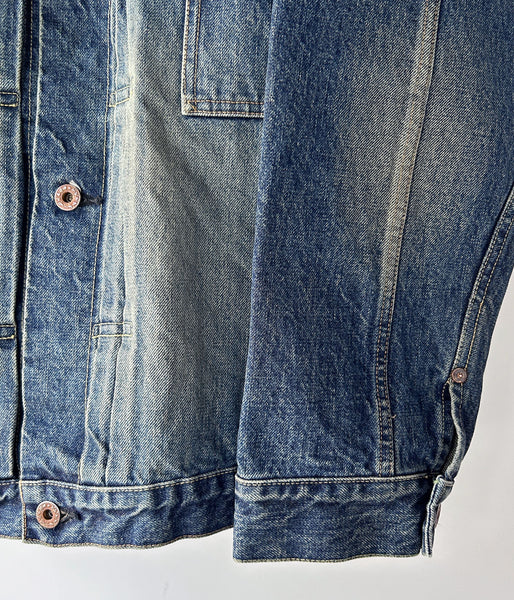 INTERIM/CLASSIC HEAVY KIBATA SHUTTLE HYPER BIG WWII "1ST" DENIM JACKET (C.NAVY)