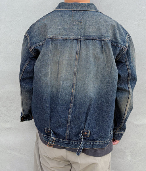INTERIM/CLASSIC HEAVY KIBATA SHUTTLE HYPER BIG WWII "1ST" DENIM JACKET (C.NAVY)