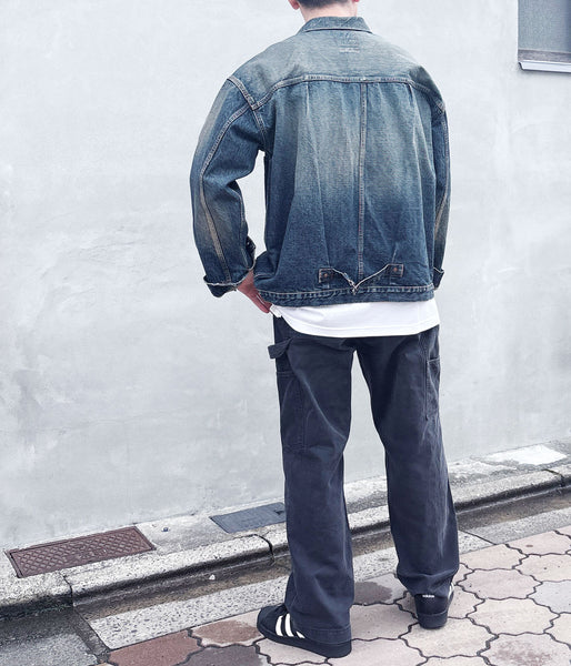 INTERIM/CLASSIC HEAVY KIBATA SHUTTLE HYPER BIG WWII "1ST" DENIM JACKET (C.NAVY)