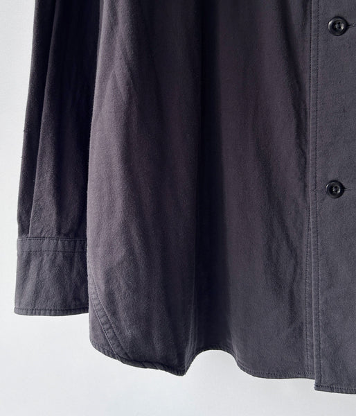 MHL./GARMENT DYE PLATED ORGANIC COTTON SHIRT (BLACK)