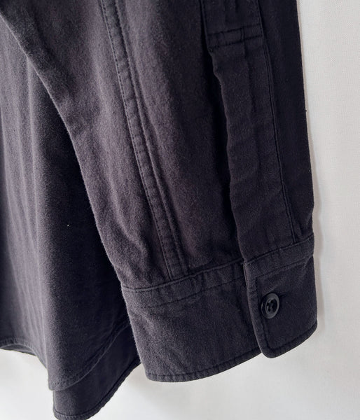 MHL./GARMENT DYE PLATED ORGANIC COTTON SHIRT (BLACK)