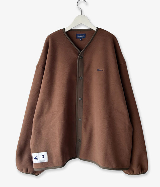 DESCENDANT/KNOT FLEECE CARDIGAN (BROWN)