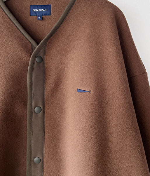 DESCENDANT/KNOT FLEECE CARDIGAN (BROWN)