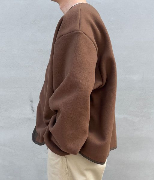 DESCENDANT/KNOT FLEECE CARDIGAN (BROWN)