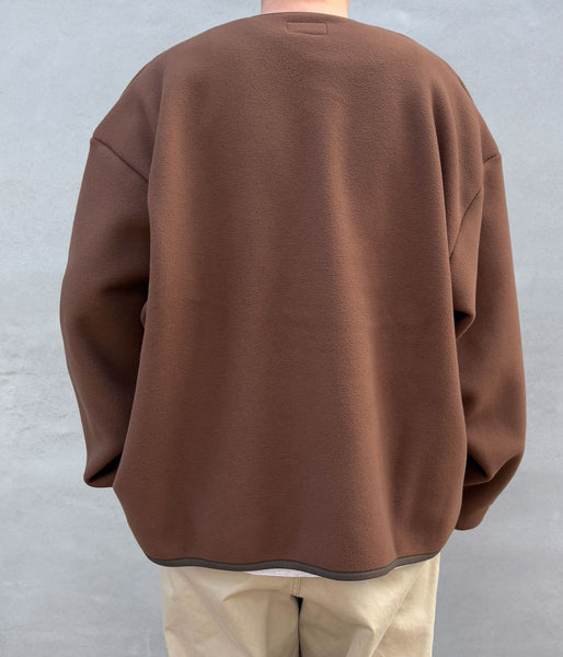 DESCENDANT/KNOT FLEECE CARDIGAN (BROWN)