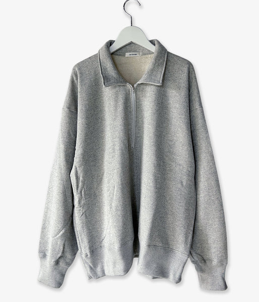 INTERIM/HYPER BIG HALF ZIP COLLAR  LOOP WHEEL SWEAT SHIRT (A.GRAY)