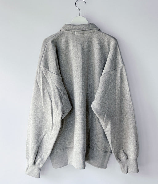 INTERIM/HYPER BIG HALF ZIP COLLAR  LOOP WHEEL SWEAT SHIRT (A.GRAY)