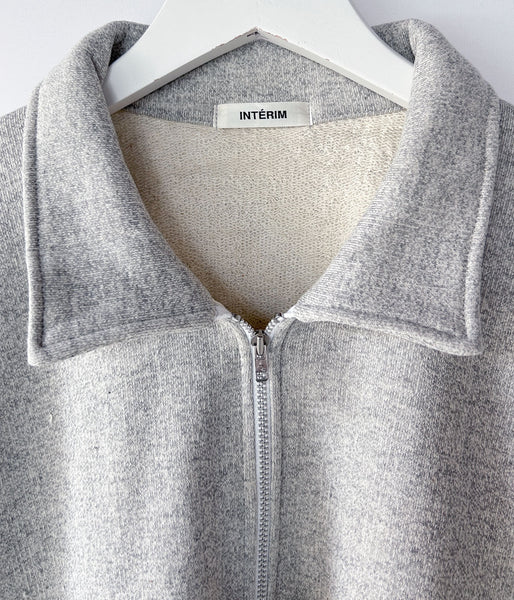 INTERIM/HYPER BIG HALF ZIP COLLAR  LOOP WHEEL SWEAT SHIRT (A.GRAY)