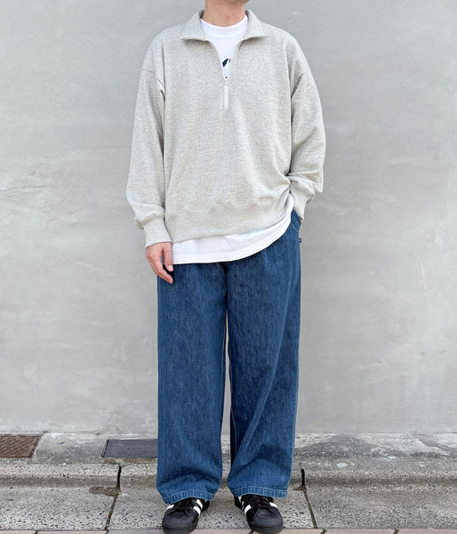 INTERIM/HYPER BIG HALF ZIP COLLAR  LOOP WHEEL SWEAT SHIRT (A.GRAY)