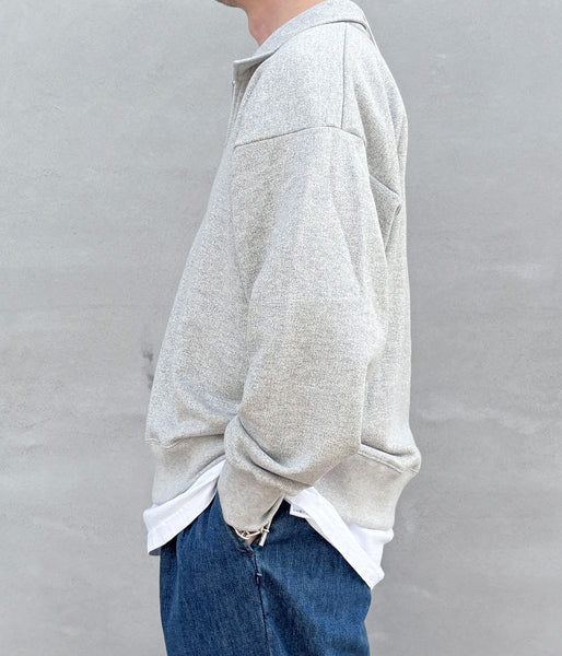 INTERIM/HYPER BIG HALF ZIP COLLAR  LOOP WHEEL SWEAT SHIRT (A.GRAY)