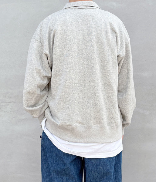 INTERIM/HYPER BIG HALF ZIP COLLAR  LOOP WHEEL SWEAT SHIRT (A.GRAY)