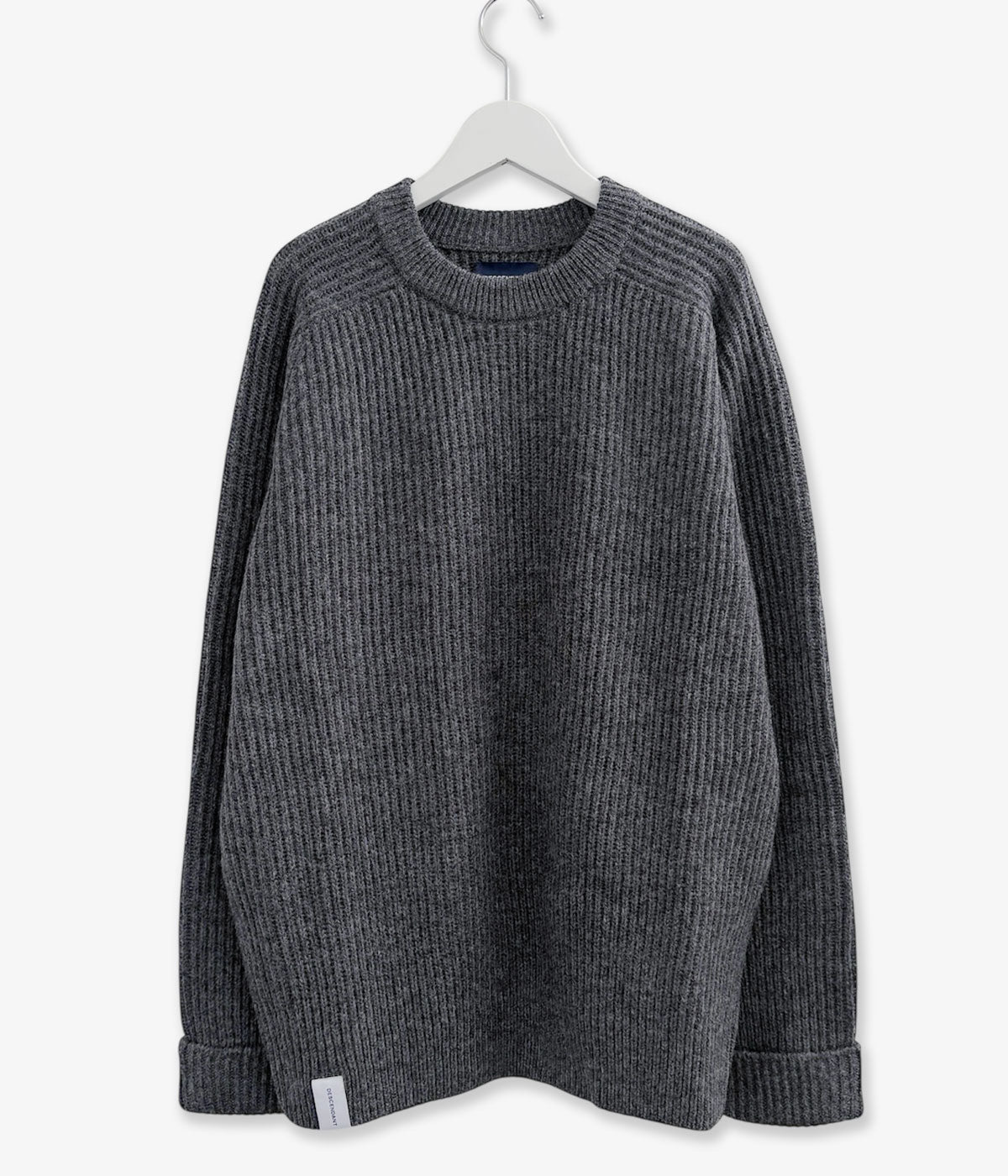 DESCENDANT/CLAM CREW NECK KNIT (GRAY)
