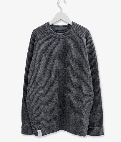 DESCENDANT/CLAM CREW NECK KNIT (GRAY)