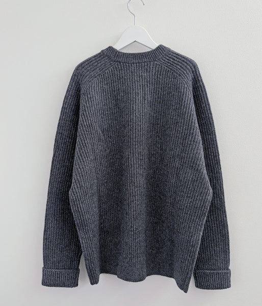 DESCENDANT/CLAM CREW NECK KNIT (GRAY)