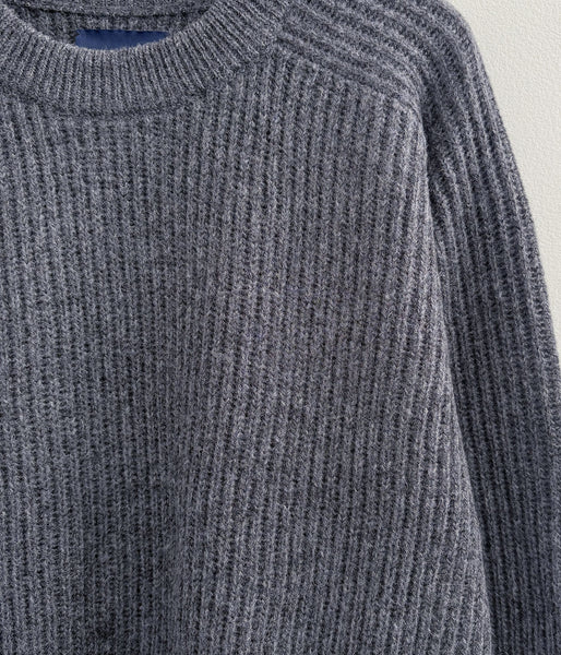 DESCENDANT/CLAM CREW NECK KNIT (GRAY)